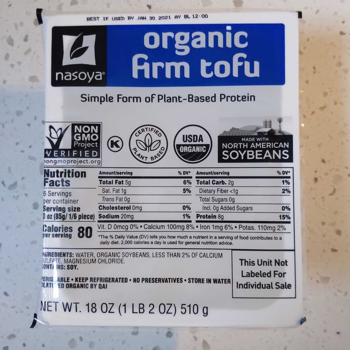 photo of Nasoya Firm Tofu shared by @andrepo on  31 Dec 2020 - review