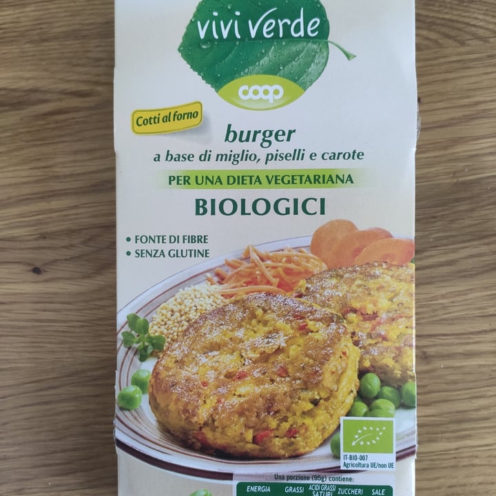 photo of Vivi Verde Coop Burger di Miglio Piselli e Carote shared by @sdrubija on  18 Jul 2021 - review