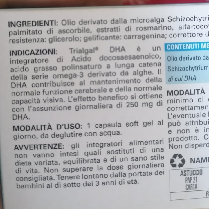 review photo of named Natural medicine Trialgal DHA shared by @isabellagaranzini on 19 Jul 2022 - review