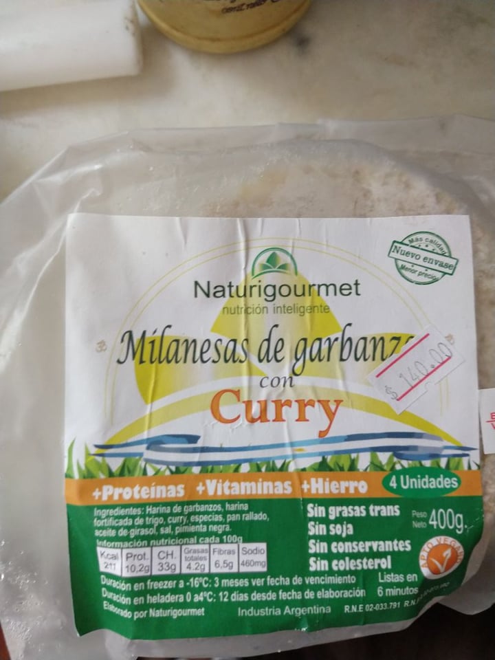 photo of Naturigourmet Milanesas de Garbanzos Con curry shared by @maroo8677 on  06 Jan 2020 - review