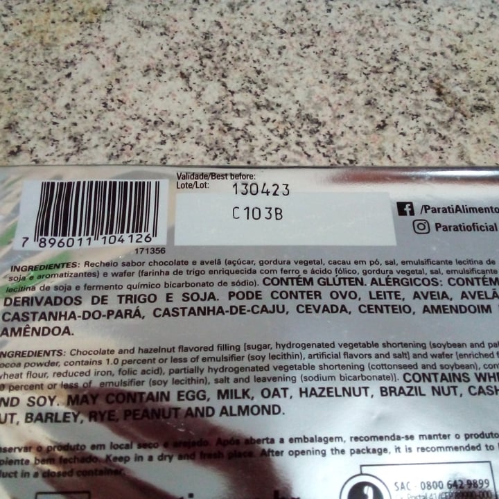 photo of Parati minueto chocolate e avelã shared by @kaiely on  07 Jun 2022 - review