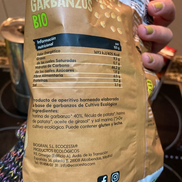 photo of Ecocesta Chips de garbanzo shared by @marujis on  02 Dec 2022 - review
