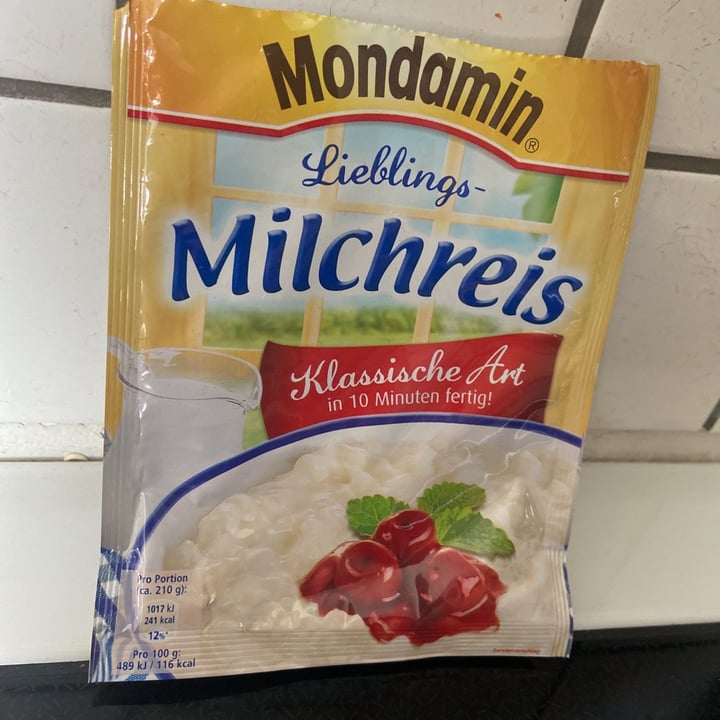review photo of Mondamin Lieblings-Milchreis Klassische Art shared by @cathyvanorten on 29 May 2021 - review