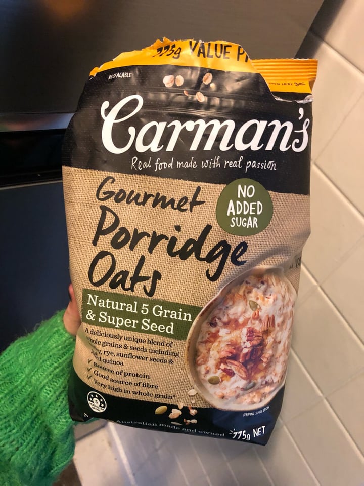 photo of Carman's Carman’s Gourmet Porridge Oats shared by @ceechristo on  26 Sep 2019 - review