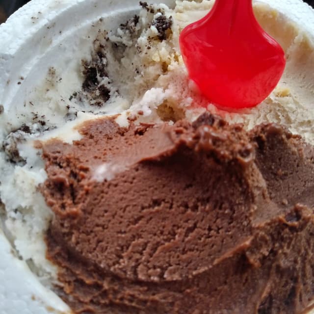Foto del piatto “Helado vegano de crema oreo, chocolate suizo y mantecol”