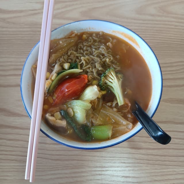 Photo of the dish “Organic vegetable tomyum mohoreiya noodle soup”