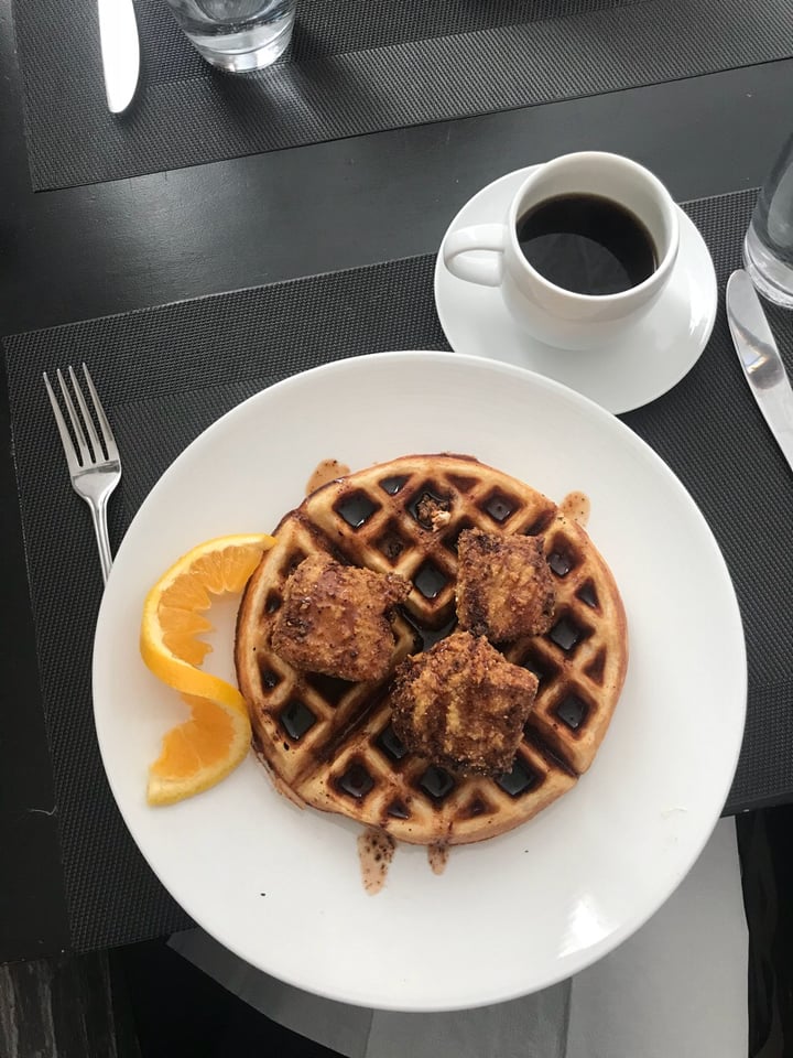 photo of True Bistro (Closed) Waffle with Buttermilk Fried Tofu and Chili Agave Syrup shared by @tetratye on  08 Oct 2018 - review