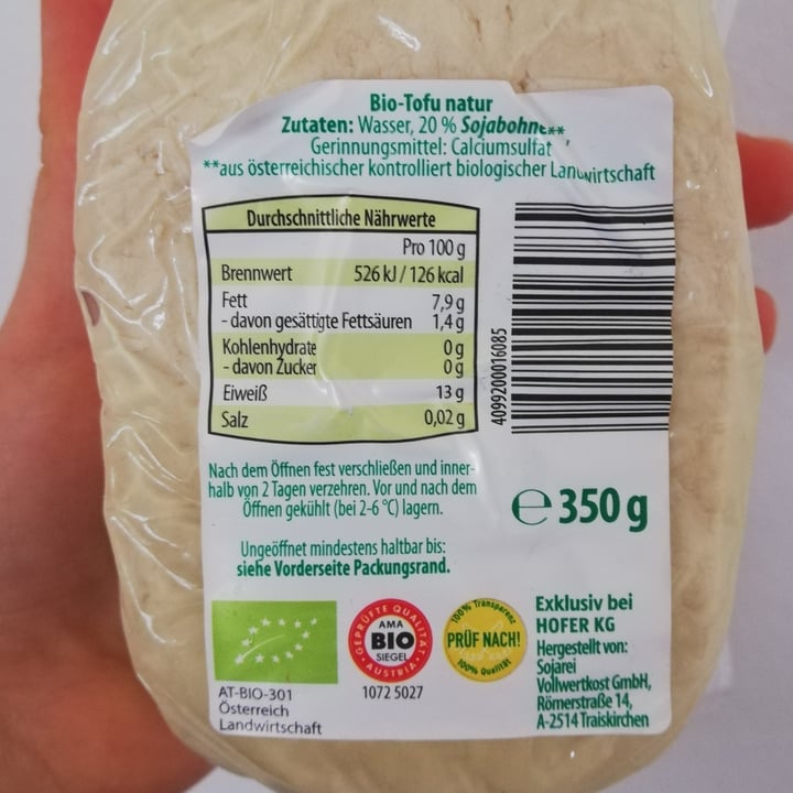 photo of Zurück zum Ursprung Natur Tofu shared by @johannaclaudia on  25 Dec 2020 - review