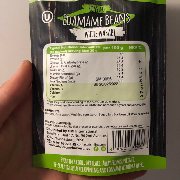 review photo of Wholesome Harvest Roasted edamame beans - white wasabi shared by @vegangirl17 on 06 Sep 2021 - review