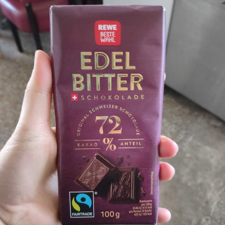 photo of REWE Beste Wahl Edelbitter Schokolade 72% shared by @sabsi95 on  26 May 2020 - review