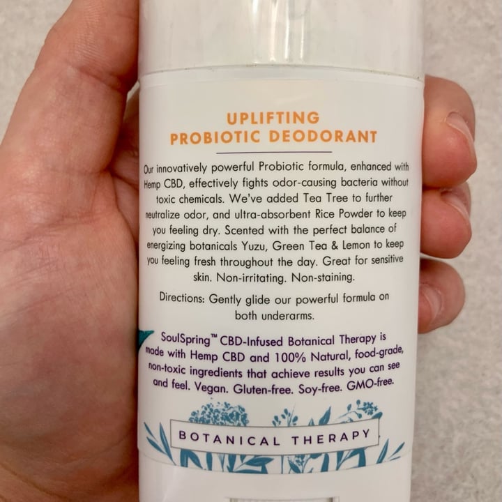 photo of Soul Spring Uplifting Probiotic Deodorant w/ CBD shared by @hmhughes on  20 Jan 2022 - review