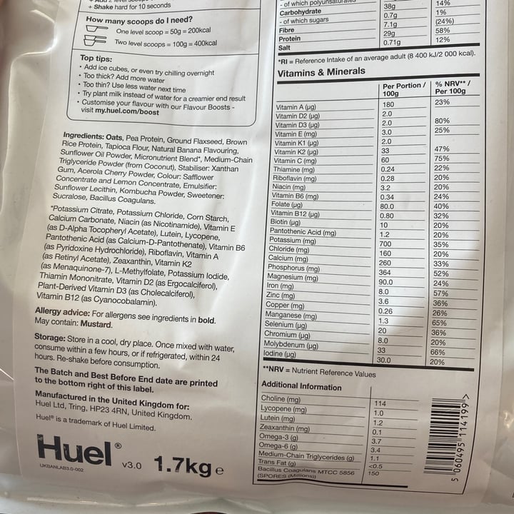 photo of Huel Banana Flavoured Nutritionally Complete Shake shared by @katelouisepowell on  07 Apr 2021 - review