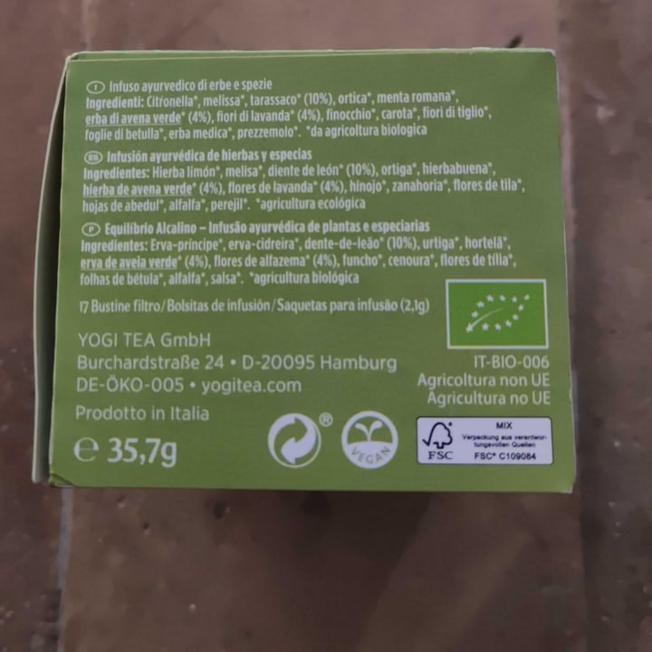 review photo of Yogi Tea Organic Equilibrio alcalino shared by @weyard on 23 Feb 2022 - review