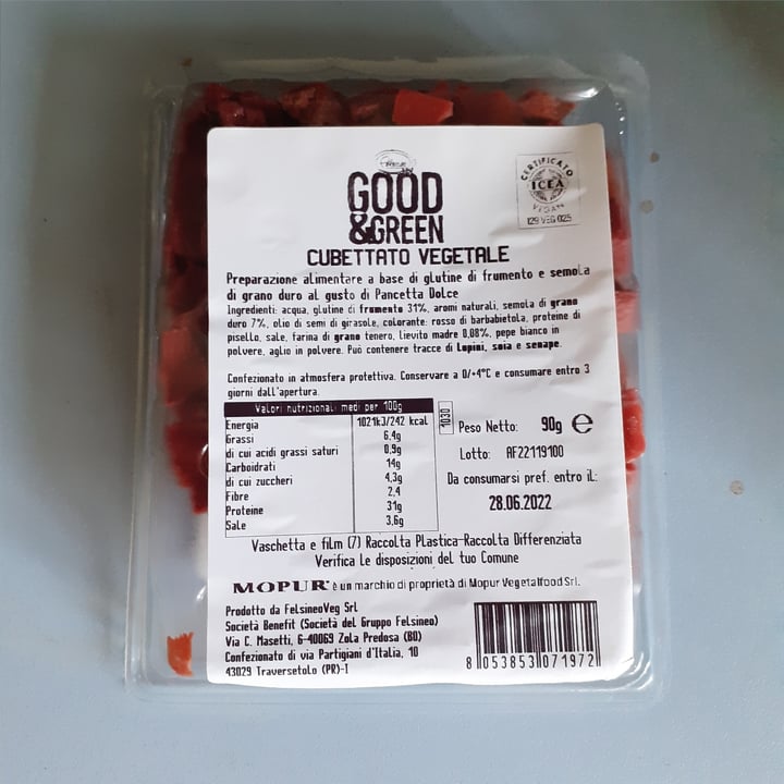 review photo of Good and green Cubetti vegetali Pancetta shared by @marinaemma on 12 Jun 2022 - review
