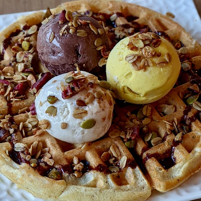 Photo of the dish “Waffle With A Scoop Of Ice Cream”