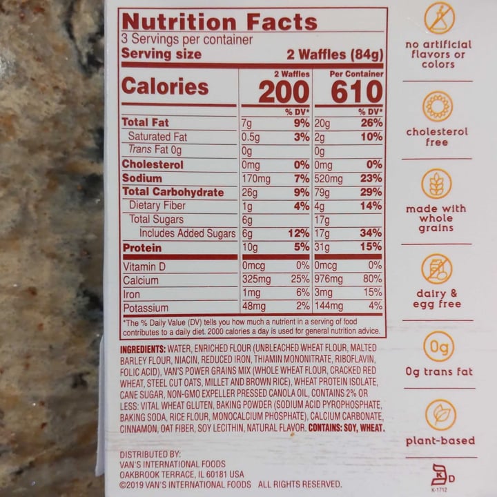 photo of Van’s Foods Protein Power Grains, Original shared by @veganviews on  14 Feb 2022 - review