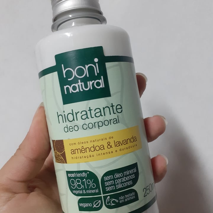 photo of Boni natural Hidratante Amêndoa & Lavanda shared by @lorenaavegana on  19 May 2022 - review