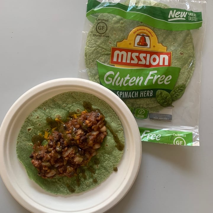photo of Mission Foods Gluten-Free Spinach Herb Tortillas shared by @bananarosie on  03 Dec 2020 - review