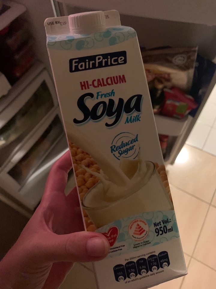 photo of FairPrice Soya milk reduced sugar shared by @sachacarina on  18 Jun 2020 - review