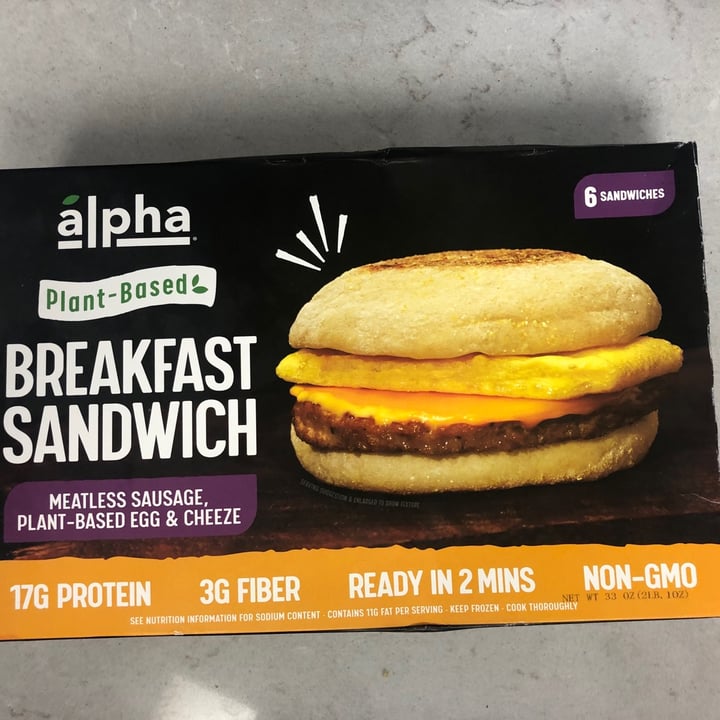 photo of Alpha Foods Breakfast Sandwich Meatless Spicy Chorizo, Plant-Based Egg and Cheeze shared by @islandbird on  27 Jul 2021 - review