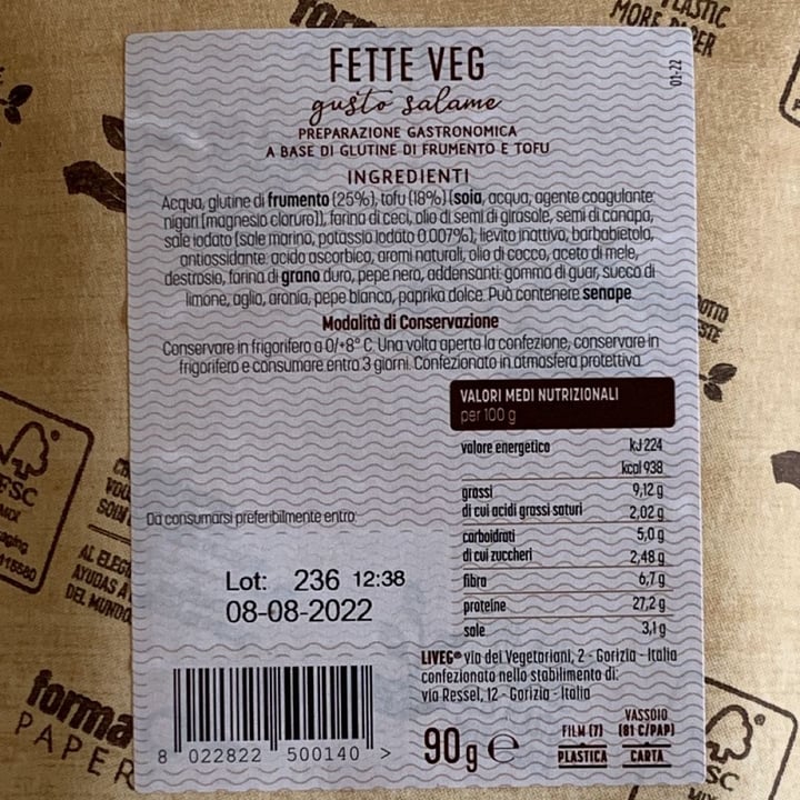 photo of is veg Fette Veg - Gusto Salame shared by @stemo on  11 Jun 2022 - review