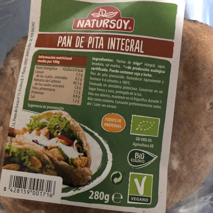 photo of Natursoy Pan de Pita integral shared by @ursa on  25 Feb 2021 - review