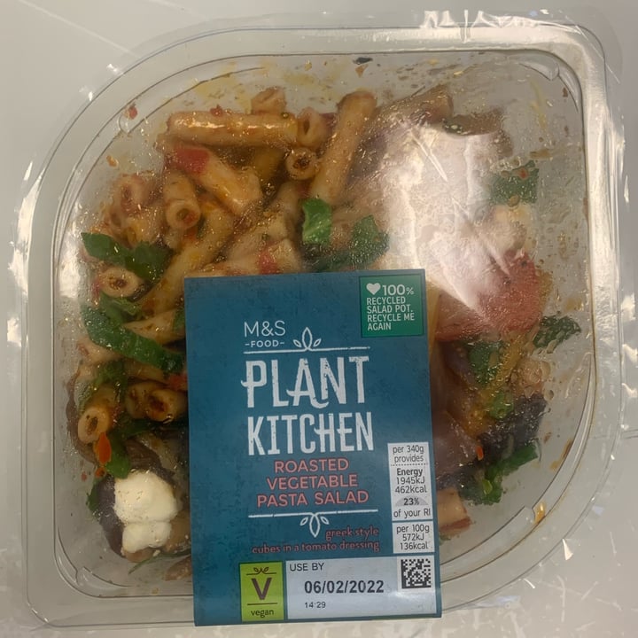 review photo of Plant Kitchen (M&S) Roasted Vegetable Pasta Salad shared by @tsollis on 04 Feb 2022 - review
