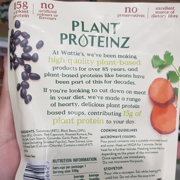 photo of Wattie's Plant Proteinz Mexican Style Tomato and Black Beans shared by @marizomer on  15 Jun 2022 - review