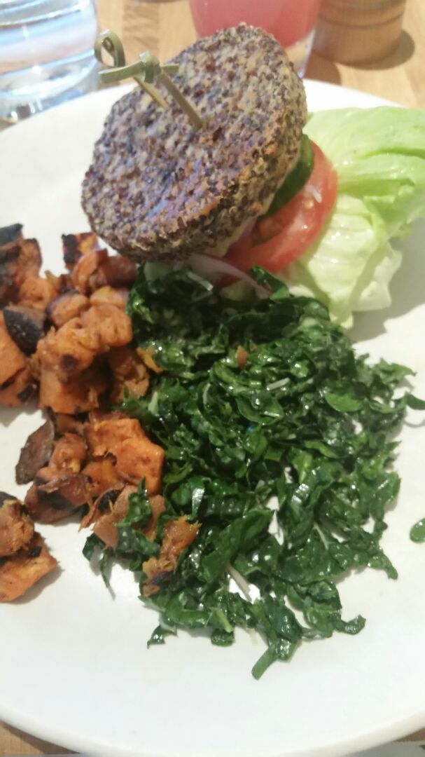 review photo of True Food Kitchen Inside Out Quinoa Burger shared by @kristnsanse on 05 Sep 2018 - review
