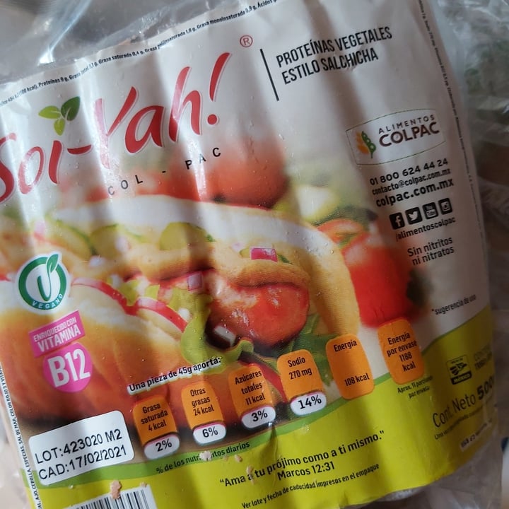 review photo of Soi-yah! Proteinas Vegetales Estilo Salchicha shared by @ghaby on 21 Oct 2020 - review