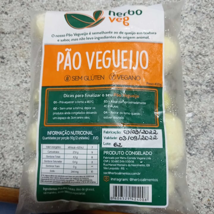 photo of Herbo Veg Pão de Queijo Vegano shared by @maristahler on  26 Apr 2022 - review
