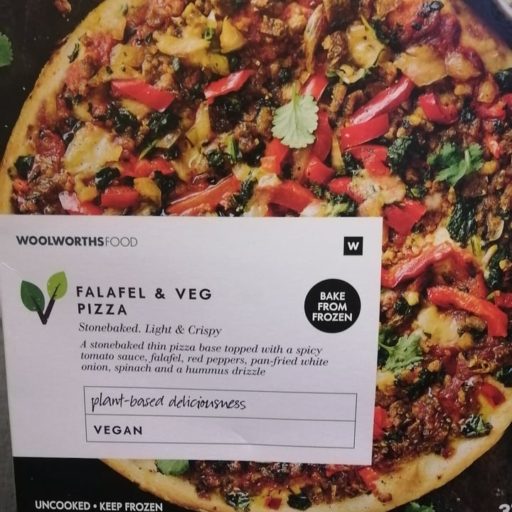 review photo of Woolworths Food Veg and Falafel Pizza shared by @veg4 on 07 Oct 2021 - review