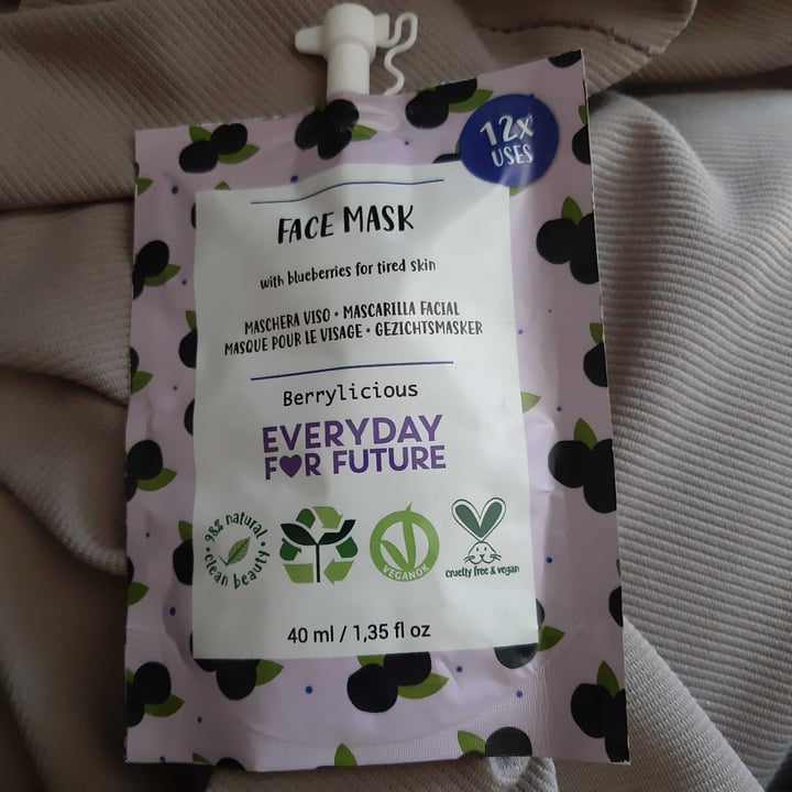 photo of Face sheet mask Face mask with blueberries for tired skin shared by @miletta72 on  29 May 2022 - review
