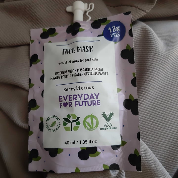 review photo of Face sheet mask Face mask with blueberries for tired skin shared by @miletta72 on 29 May 2022 - review