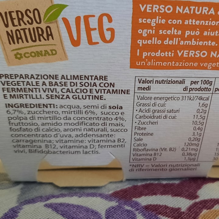 photo of Verso Natura Conad Veg Yogurt Soia Mirtillo shared by @angygirl on  12 Apr 2022 - review