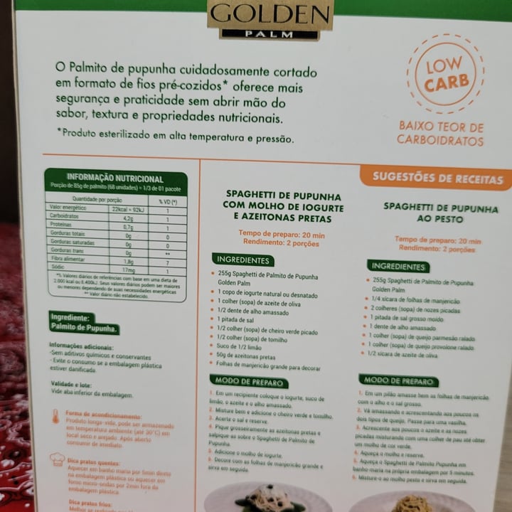 review photo of Golden Palm Spaghetti palmito de pupunha shared by @dmf0803 on 12 May 2022 - review