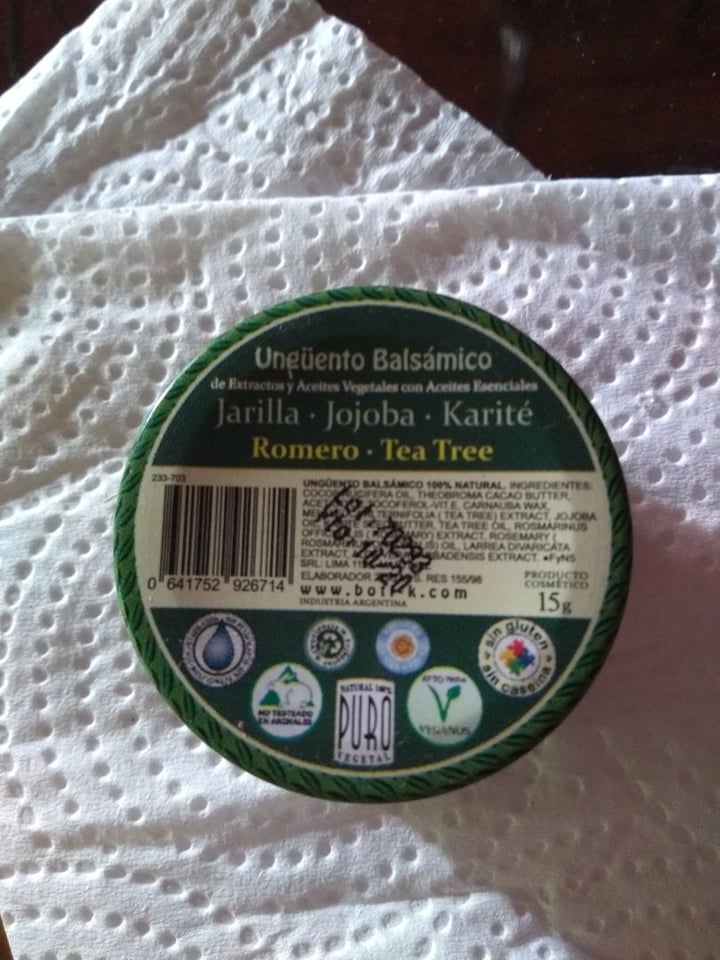 photo of Boti-K Ungüento Balsámico Romero-Tea Tree shared by @evaformente on  06 Apr 2020 - review