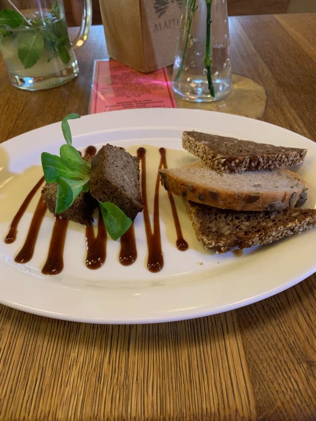 Photo of the dish “Mushroom Paté with Plum Sauce and Bread”