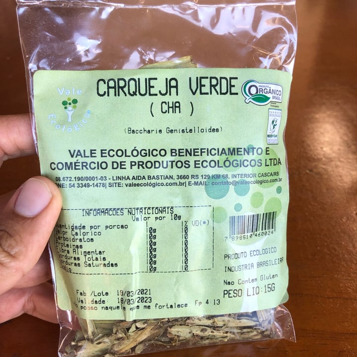 photo of Vale ecológico Cha De Carqueja Verde shared by @julianaguitel on  30 May 2022 - review