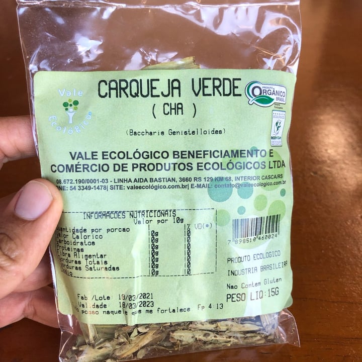 review photo of Vale ecológico Cha De Carqueja Verde shared by @julianaguitel on 30 May 2022 - review