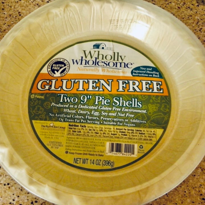 photo of Wholly Wholesome Gluten Free 9" Pie Shell shared by @tinkledink on  19 Sep 2021 - review