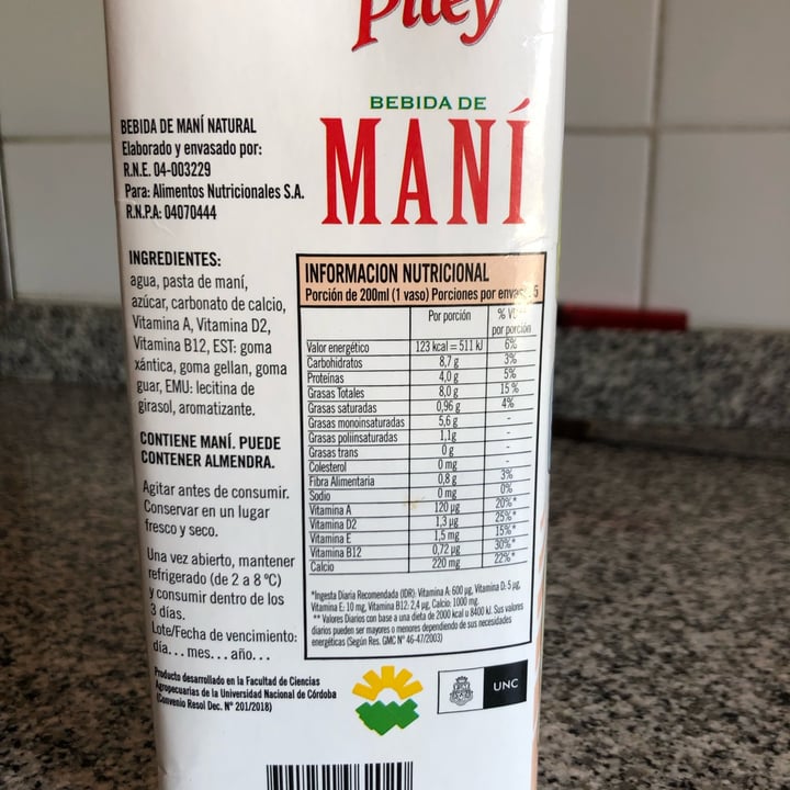 photo of Pitey Bebida De Maní Natural shared by @carlabaigorria on  12 Dec 2022 - review