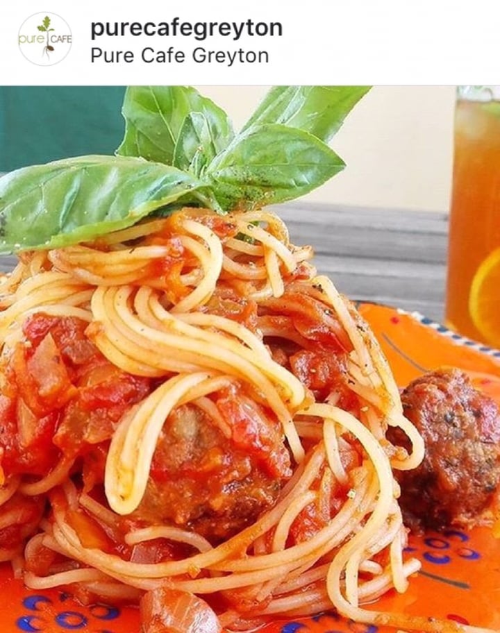 photo of Pure Café Vegan Speghetti and vegan “meatballs” shared by @chritography on  01 Jul 2019 - review