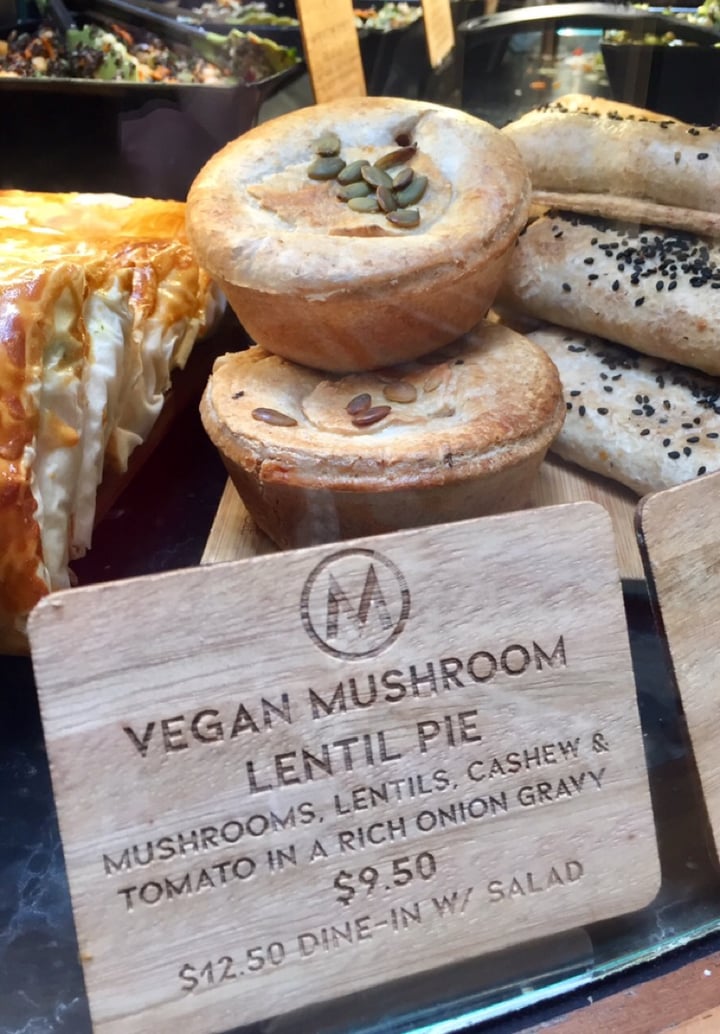 photo of Metropole QVB Vegan Mushroom Lentil Pie shared by @judyc on  09 Jan 2020 - review