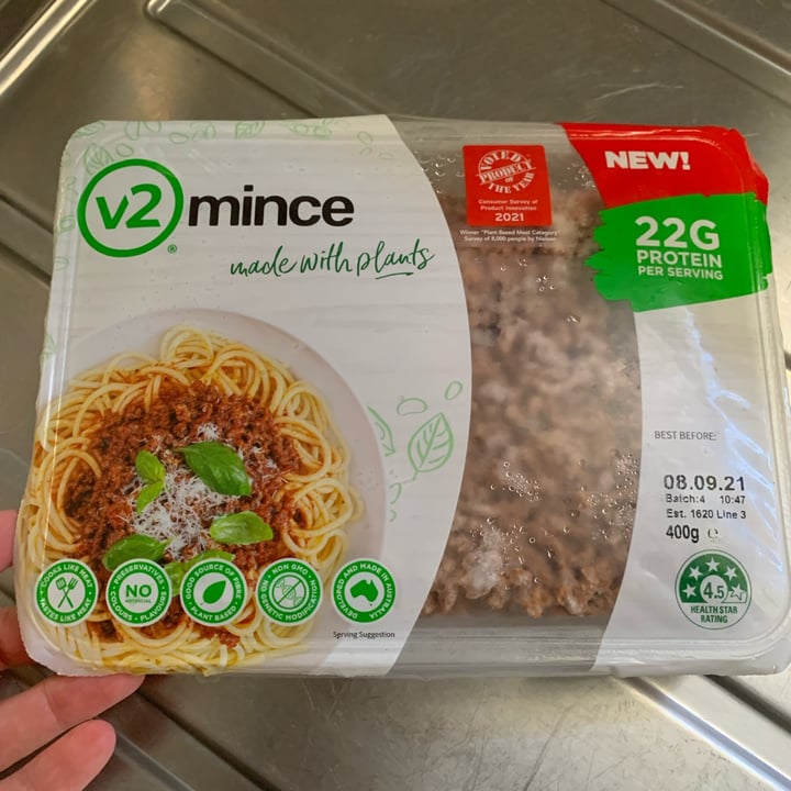 photo of V2 Food Plant-based mince shared by @justineswhitsundays on  07 Dec 2021 - review