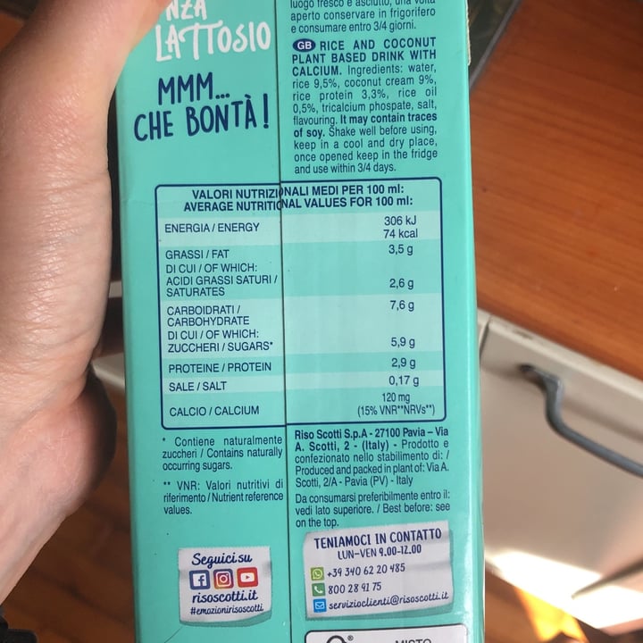 photo of Riso Scotti 100% vegetale con riso shared by @gabbeg on  15 Apr 2022 - review