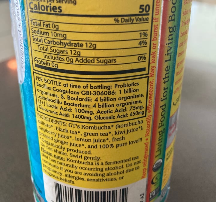 photo of GT’s Living Foods Synergy shared by @teresannnnnn on  21 Aug 2020 - review