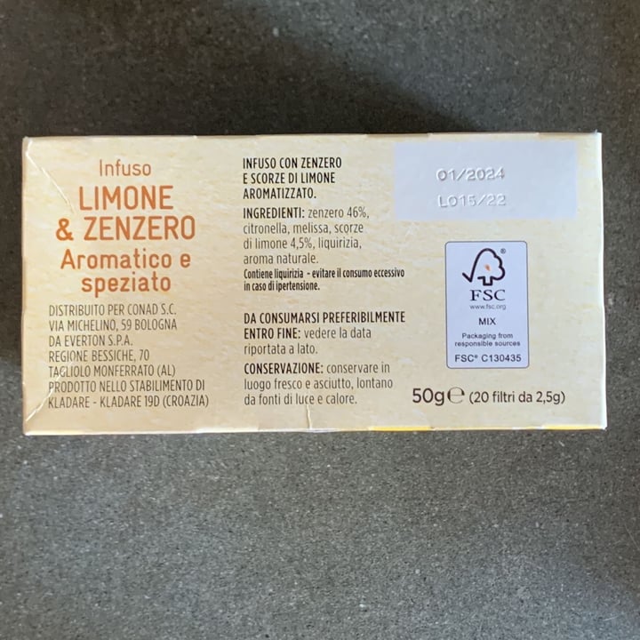 photo of Conad Infuso limone e zenzero shared by @assapello on  29 Jul 2022 - review