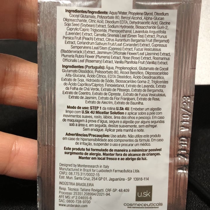 review photo of U.sk 4U solução micelar shared by @rchls on 15 Oct 2022 - review