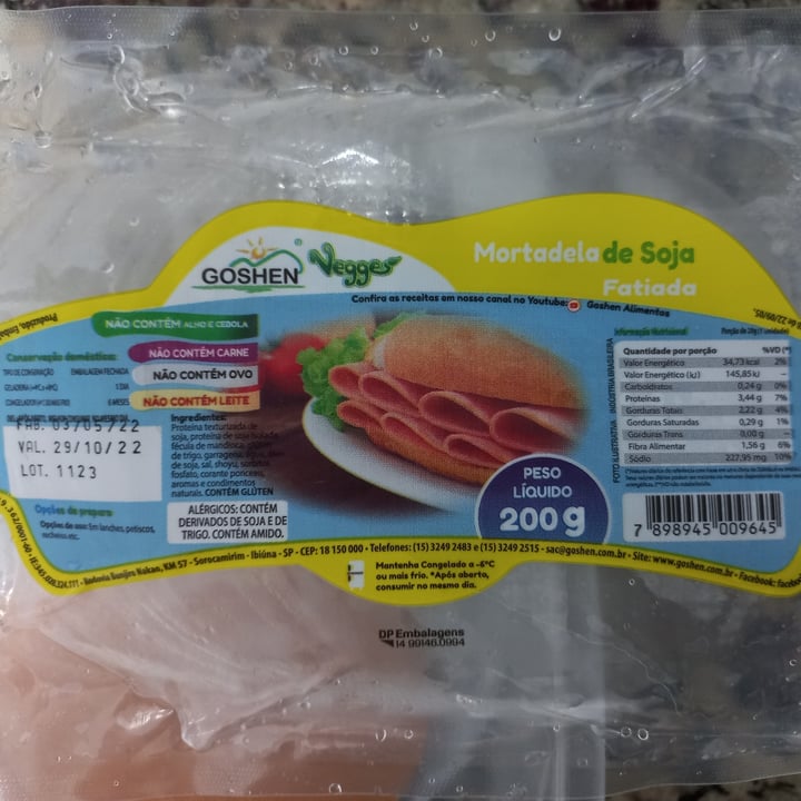 review photo of Mortadela de Soja Fatiada Goshen Mortadela de Soja Fatiada Goshen shared by @myrella on 01 Jun 2022 - review